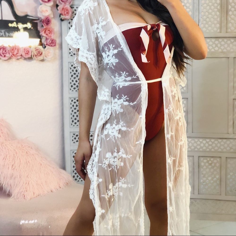 White floral cover up